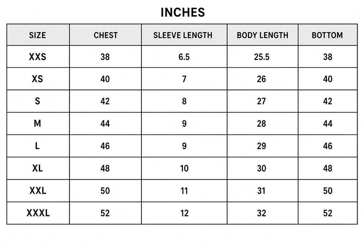 Size chart